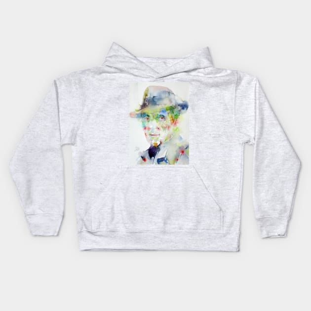 HUMPHREY BOGART watercolor portrait Kids Hoodie by lautir